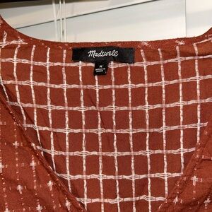 Madewell Rust and White Grid Dress